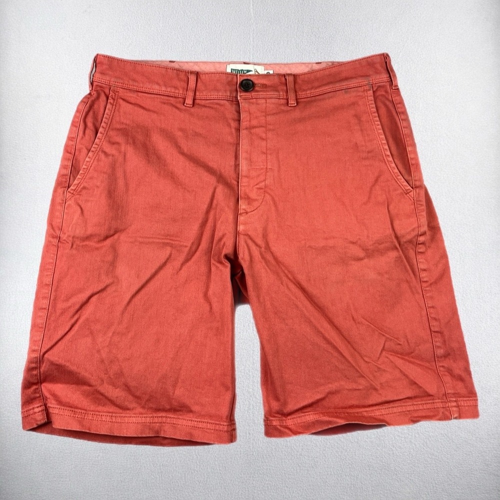Wellen Chino Shorts Mens 33 Salmon Pink Cotton Stretch Casual Golf